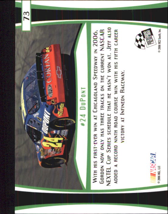 2007 Press Pass #73 Jeff Gordon's Car OT back image