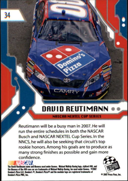 2007 Press Pass Stealth #34 David Reutimann RC back image