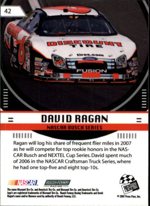 2007 Press Pass Stealth #42 David Ragan NBS back image