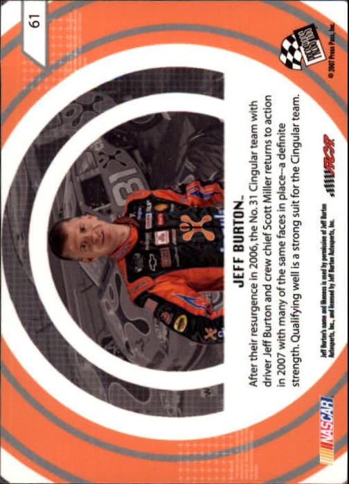 2007 Press Pass Stealth #61 Jeff Burton's Crew GC back image
