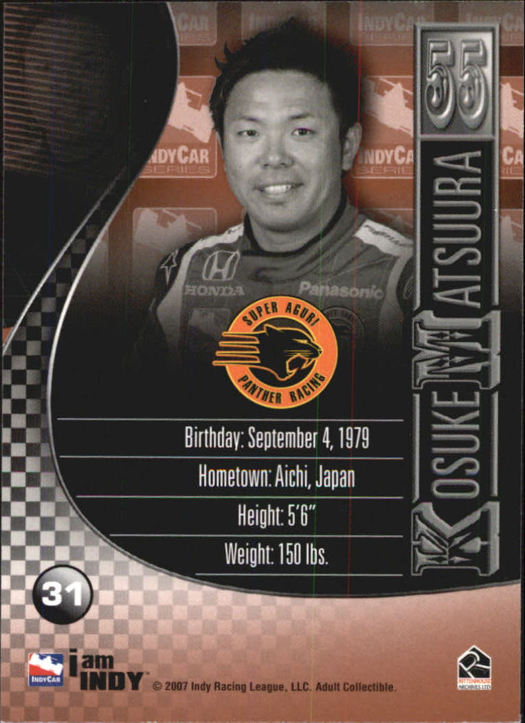 2007 Rittenhouse IRL #31 Kosuke Matsuura RC back image