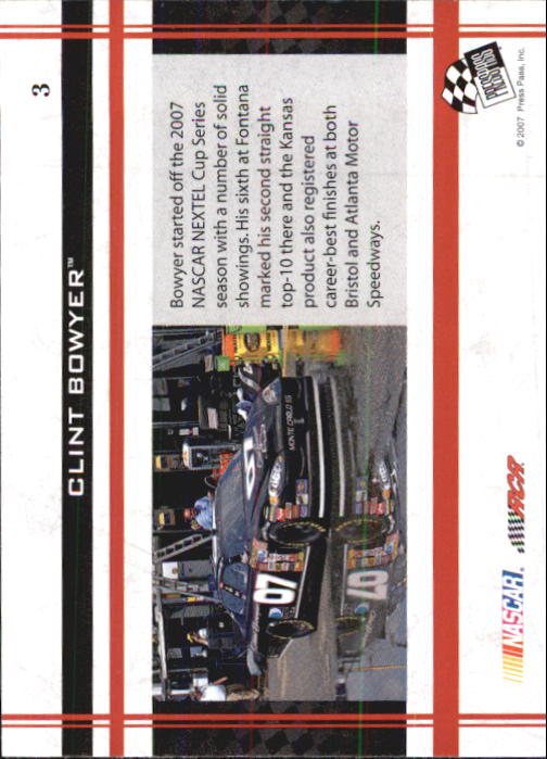 2007 VIP #3 Clint Bowyer back image