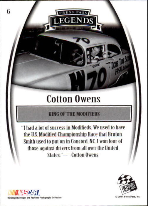 2007 Press Pass Legends Racing Card Pick (Base) - Picture 9 of 87