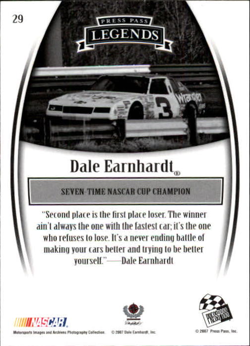 2007 Press Pass Legends #29 Dale Earnhardt back image