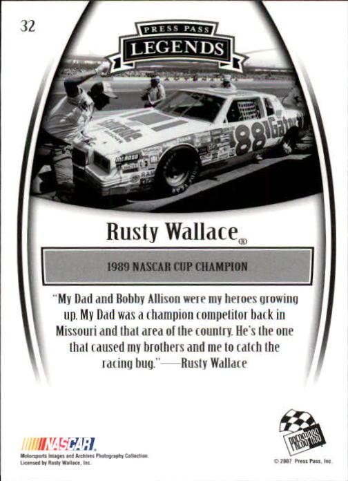 2007 Press Pass Legends Racing Card Pick (Base) - Picture 33 of 87