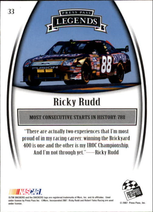 2007 Press Pass Legends Racing Card Pick (Base) - Picture 35 of 87