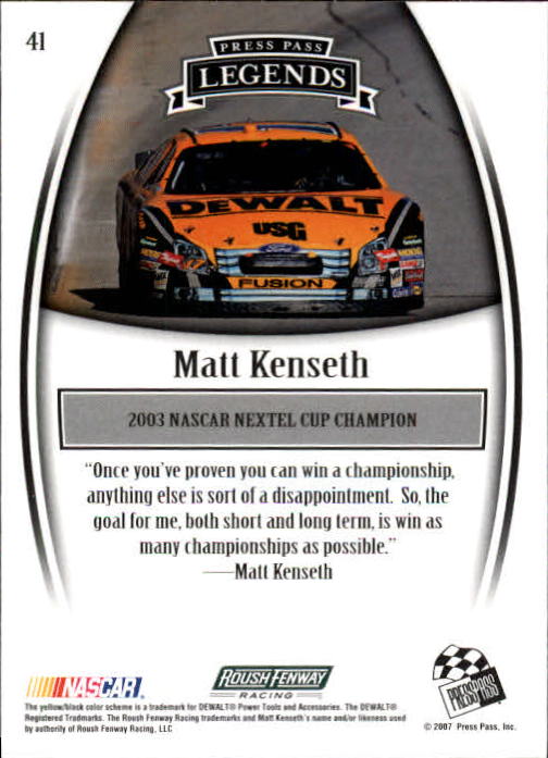 2007 Press Pass Legends Racing Card Pick (Base) - Picture 49 of 87