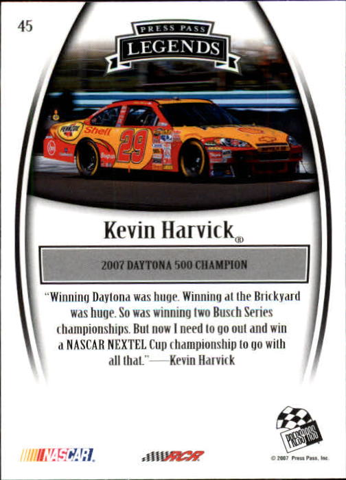 2007 Press Pass Legends Racing Card Pick (Base) - Picture 55 of 87