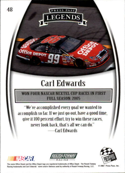 2007 Press Pass Legends Racing Card Pick (Base) - Picture 61 of 87