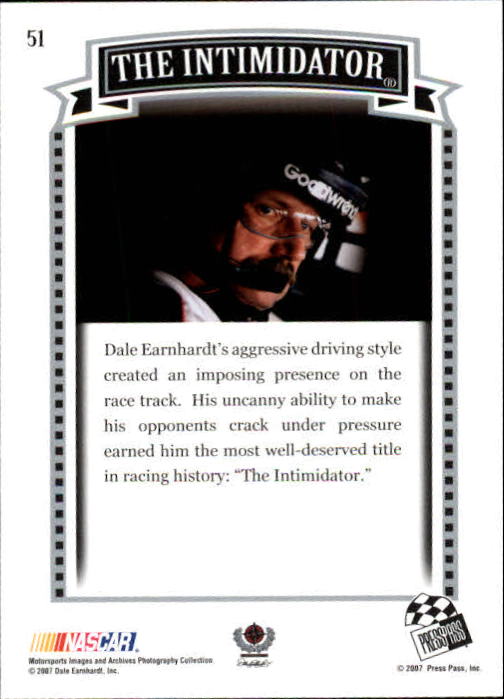 2007 Press Pass Legends #51 Dale Earnhardt N back image