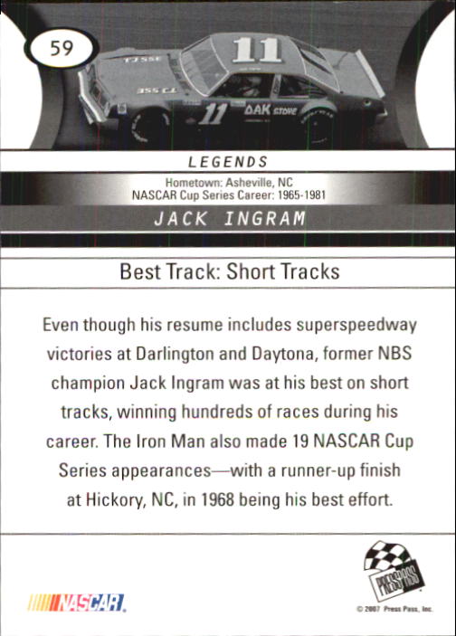 2008 Press Pass #59 Jack Ingram back image