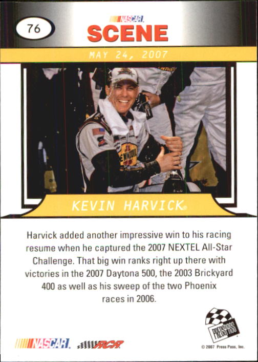 2008 Press Pass #76 Kevin Harvick NS back image