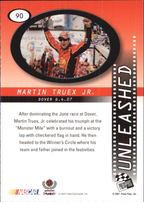 2008 Press Pass #90 Martin Truex Jr.'s Car U back image