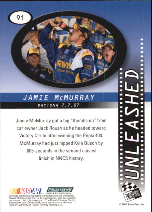 2008 Press Pass #91 Jamie McMurray's Car U back image