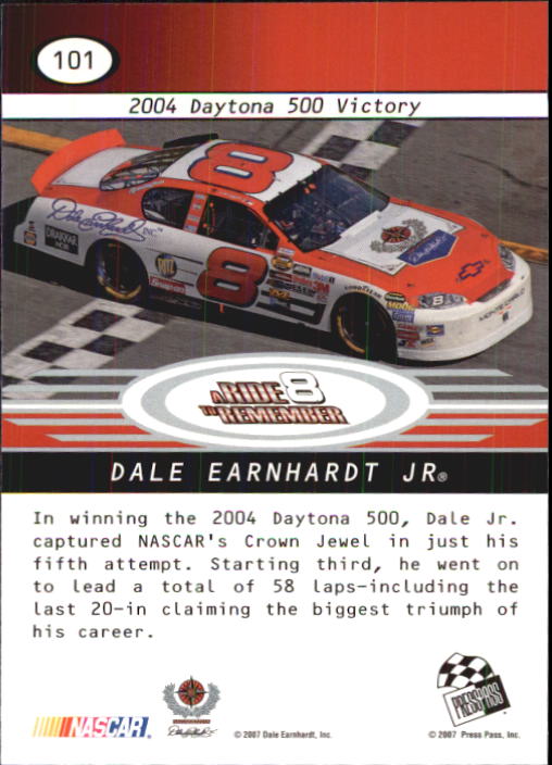 2008 Press Pass #101 Dale Earnhardt Jr./Daytona Win back image