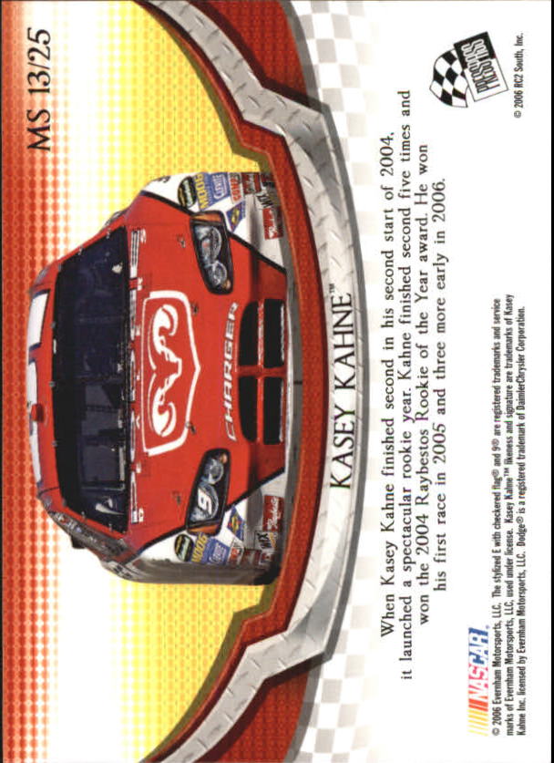 2006 Press Pass Collectors Series Making the Show #MS13 Kasey Kahne back image