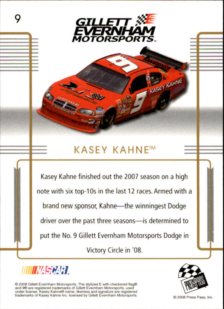 2008 Press Pass Premium #9 Kasey Kahne back image