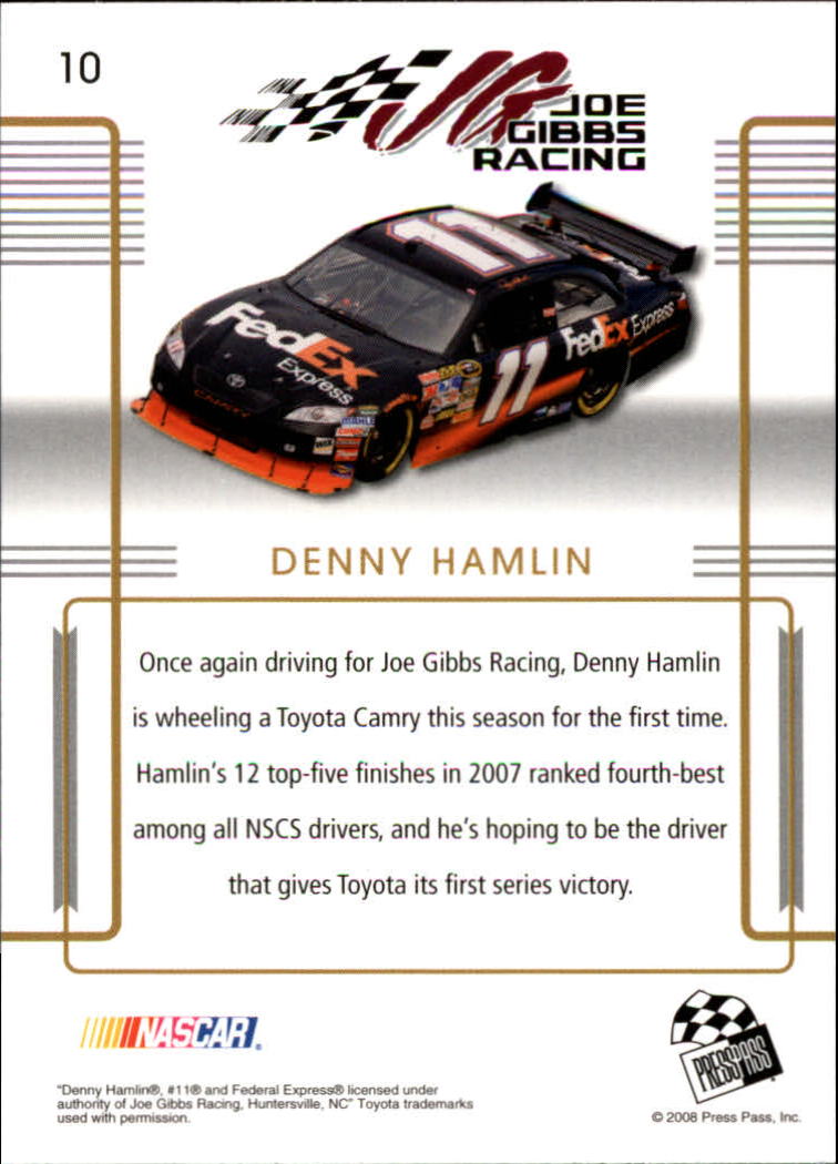 2008 Press Pass Premium #10 Denny Hamlin back image