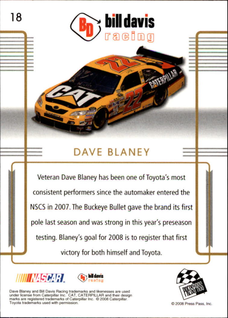 2008 Press Pass Premium #18 Dave Blaney back image