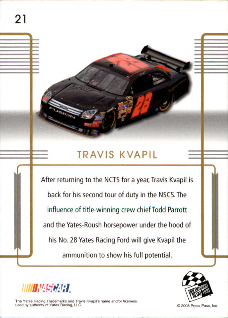 2008 Press Pass Premium #21 Travis Kvapil back image