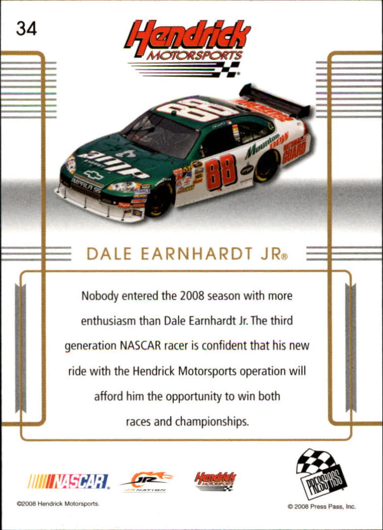 2008 Press Pass Premium #34 Dale Earnhardt Jr. back image