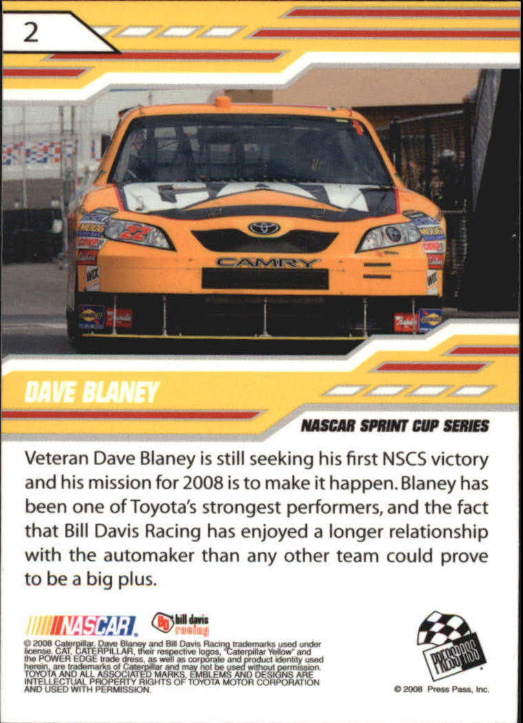 2008 Press Pass Stealth Chrome #2 Dave Blaney back image
