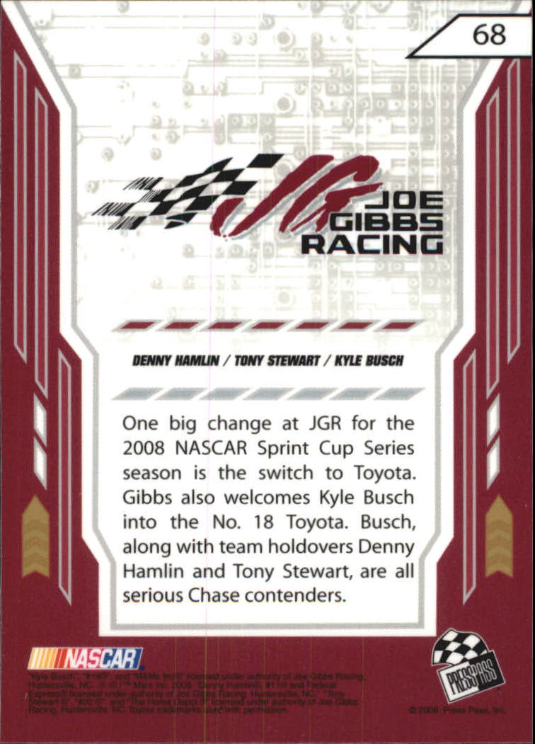 2008 Press Pass Stealth Chrome #68 Denny Hamlin/Tony Stewart/Kyle Busch back image