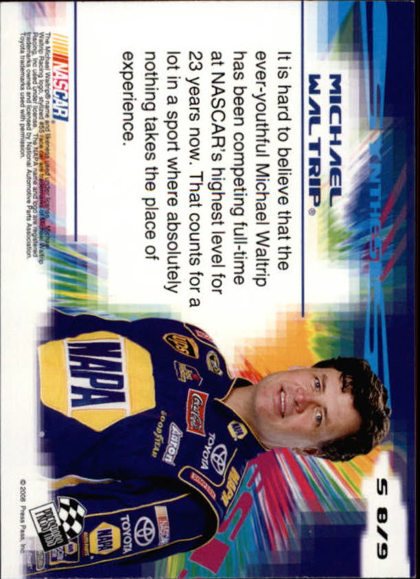 2008 Press Pass Stealth Synthesis #S8 Michael Waltrip back image
