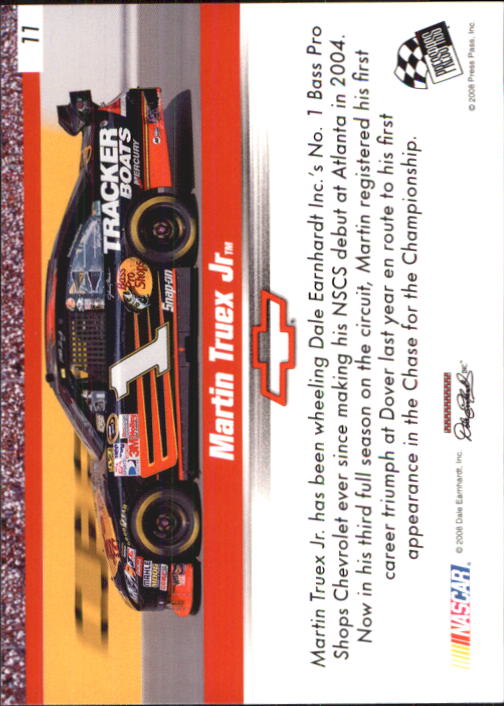 2008 Press Pass Speedway #11 Martin Truex Jr. back image