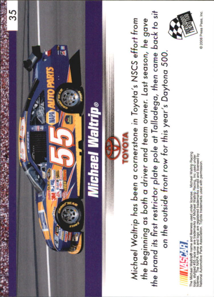2008 Press Pass Speedway Holofoil #H35 Michael Waltrip back image