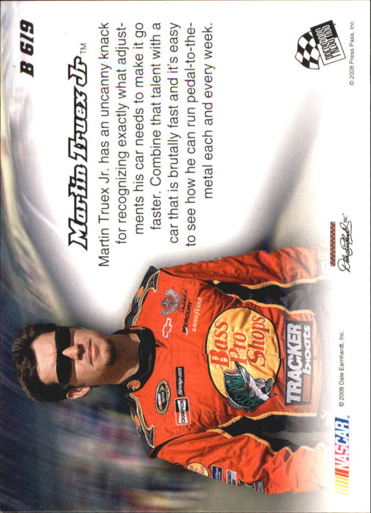 2008 Press Pass Speedway Blur #B6 Martin Truex Jr. back image