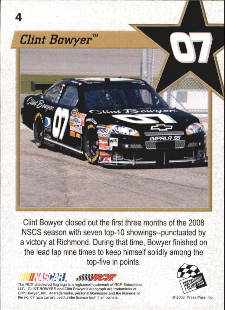 2008 VIP #4 Clint Bowyer back image