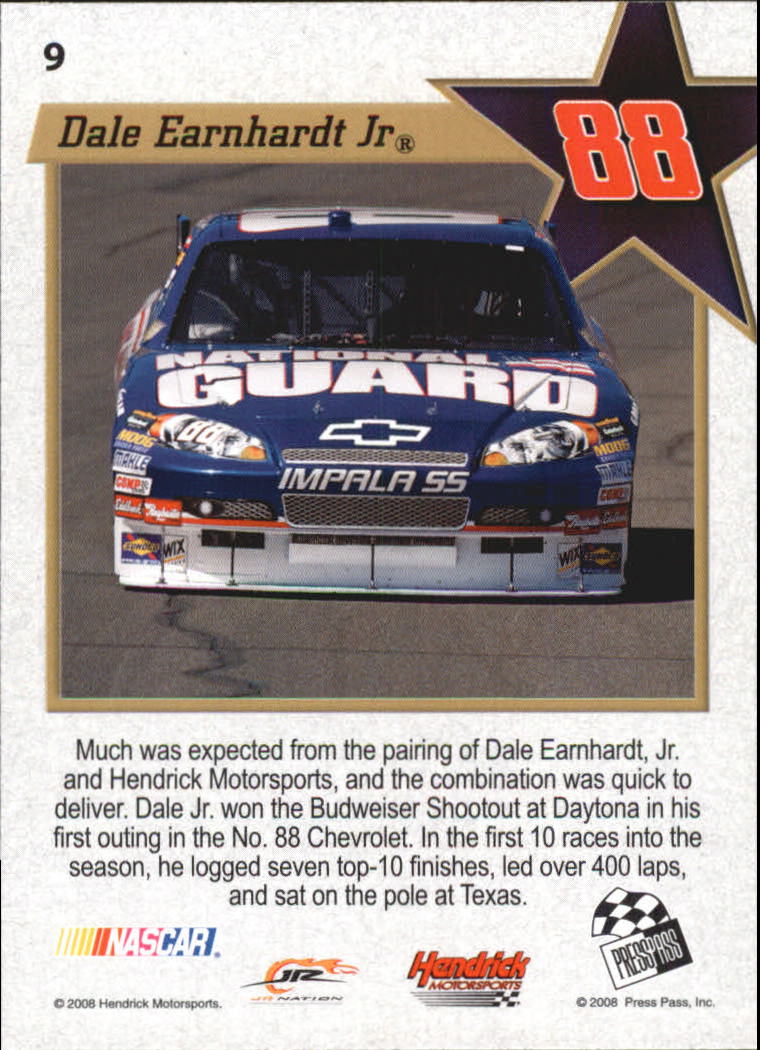 2008 VIP #9 Dale Earnhardt Jr. back image