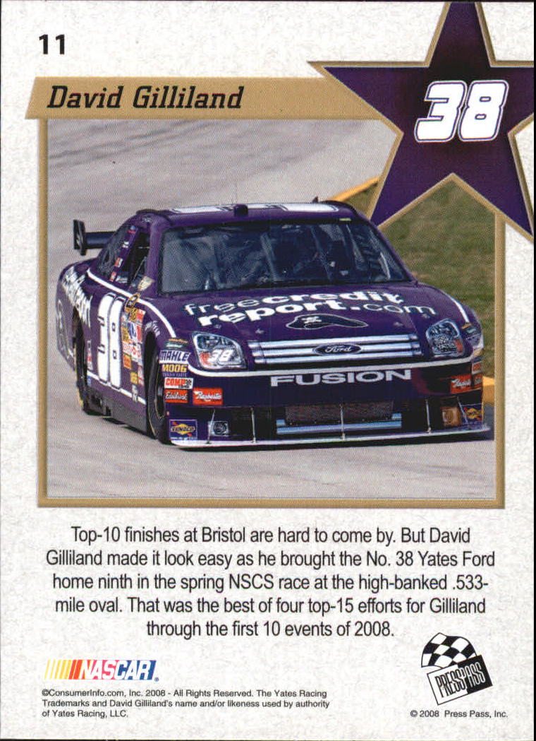 2008 VIP #11 David Gilliland back image