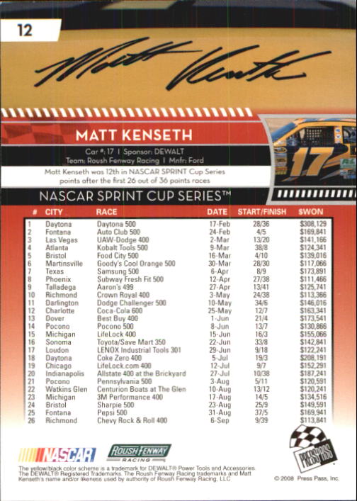 B2486- 2009 Press Pass Racing Card #s 1-218 -You Pick- 15+ FREE US SHIP - Picture 23 of 397