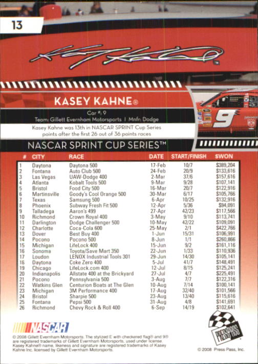 B2486- 2009 Press Pass Racing Card #s 1-218 -You Pick- 15+ FREE US SHIP - Picture 25 of 397