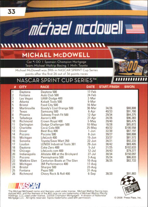 B2486- 2009 Press Pass Racing Card #s 1-218 -You Pick- 15+ FREE US SHIP - Picture 53 of 397