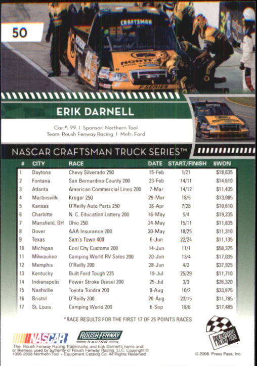 B2486- 2009 Press Pass Racing Card #s 1-218 -You Pick- 15+ FREE US SHIP - Picture 83 of 397
