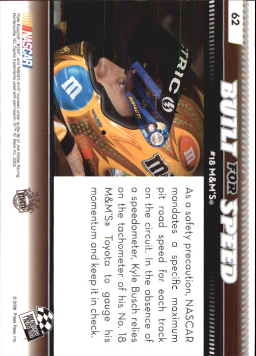 B2486- 2009 Press Pass Racing Card #s 1-218 -You Pick- 15+ FREE US SHIP - Picture 103 of 397