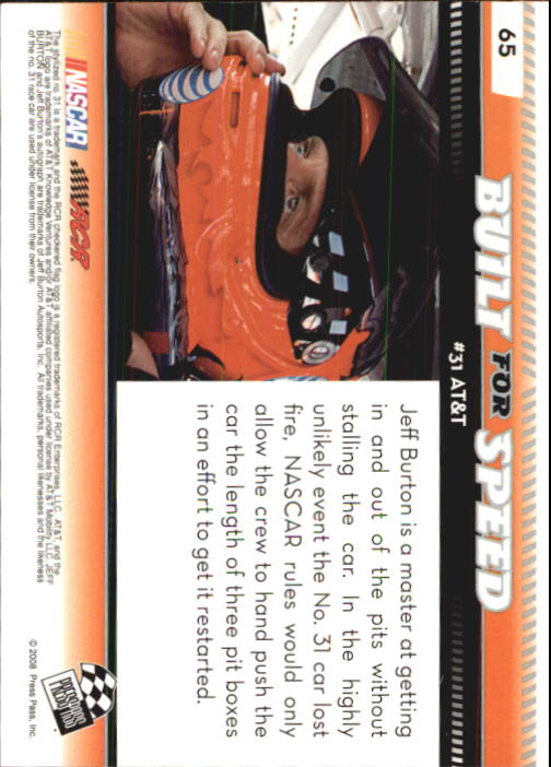 B2486- 2009 Press Pass Racing Card #s 1-218 -You Pick- 15+ FREE US SHIP - Picture 109 of 397