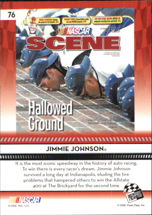 2009 Press Pass #76 Jimmie Johnson NS back image