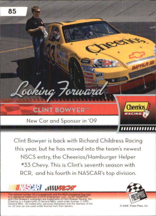 B2486- 2009 Press Pass Racing Card #s 1-218 -You Pick- 15+ FREE US SHIP - Picture 143 of 397