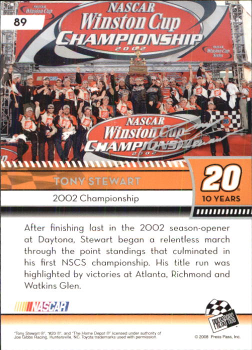 B2486- 2009 Press Pass Racing Card #s 1-218 -You Pick- 15+ FREE US SHIP - Picture 151 of 397
