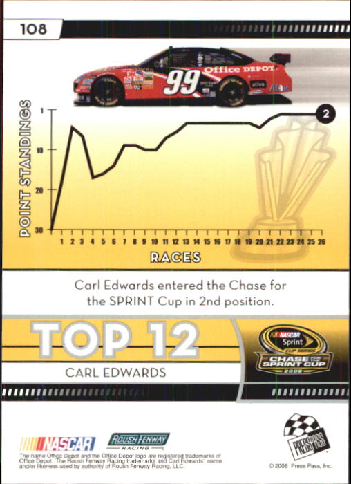 B2486- 2009 Press Pass Racing Card #s 1-218 -You Pick- 15+ FREE US SHIP - Picture 187 of 397