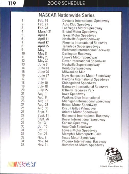 B2486- 2009 Press Pass Racing Card #s 1-218 -You Pick- 15+ FREE US SHIP - Picture 209 of 397