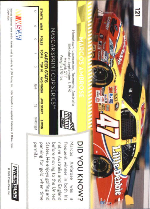 B2486- 2009 Press Pass Racing Card #s 1-218 -You Pick- 15+ FREE US SHIP - Picture 213 of 397