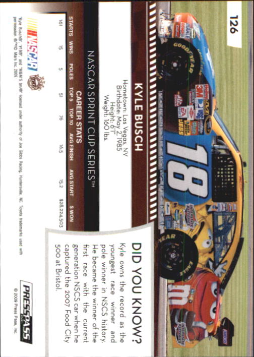B2486- 2009 Press Pass Racing Card #s 1-218 -You Pick- 15+ FREE US SHIP - Picture 223 of 397