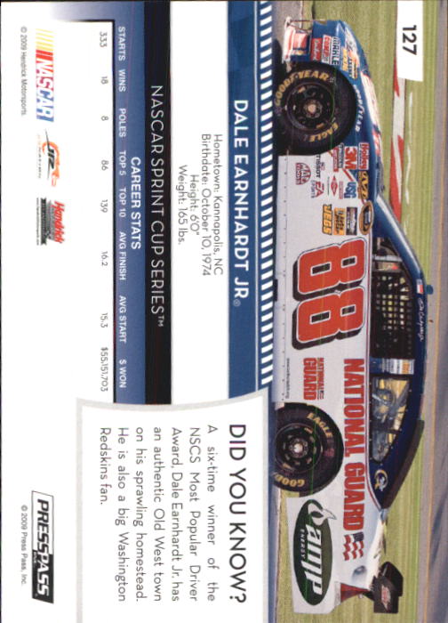 B2486- 2009 Press Pass Racing Card #s 1-218 -You Pick- 15+ FREE US SHIP - Picture 225 of 397