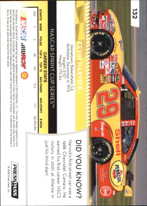 B2486- 2009 Press Pass Racing Card #s 1-218 -You Pick- 15+ FREE US SHIP - Picture 235 of 397