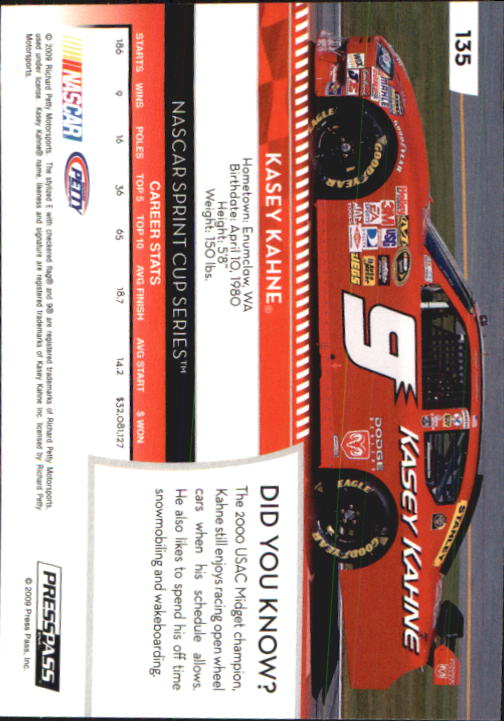 B2486- 2009 Press Pass Racing Card #s 1-218 -You Pick- 15+ FREE US SHIP - Picture 241 of 397